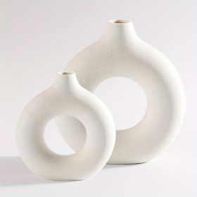 Modern Ceramic Vase (Gray: Beige, size: Small + Large Vase)