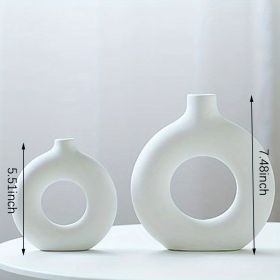 Modern Ceramic Vase (Gray: Ivory White, size: Small + Large Vase)