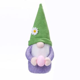 Easter Egg Dwarf Plush Ornament Kids Room Decoration Home Decoration Doll (Gray: Green)