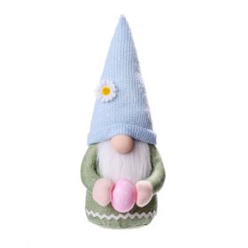 Easter Egg Dwarf Plush Ornament Kids Room Decoration Home Decoration Doll (Gray: Blue)