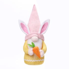 Easter Egg Dwarf Plush Ornament Kids Room Decoration Home Decoration Doll (Gray: Pink)