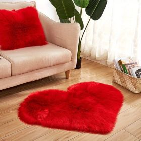 Heart-Shaped Plush Rug (Gray: Red, size: 15.75*15.75inch)