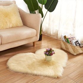 Heart-Shaped Plush Rug (Gray: Light Yellow, size: 27.56*31.5inch)