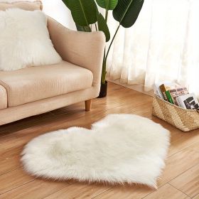 Heart-Shaped Plush Rug (Gray: White, size: 15.75*15.75inch)