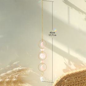 1pc Acrylic Sun & Moon Metal Chain Decoration (Gray: Pink)