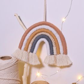 Vibrant Rainbow Macrame Wall Hanging (Gray: Coffee)