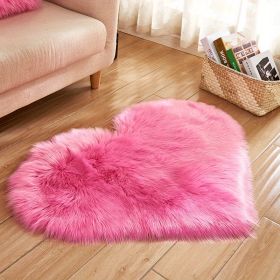 Heart-Shaped Plush Rug (Gray: Rose Red, size: 19.69*19.69inch)