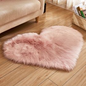 Heart-Shaped Plush Rug (Gray: Pink, size: 27.56*31.5inch)