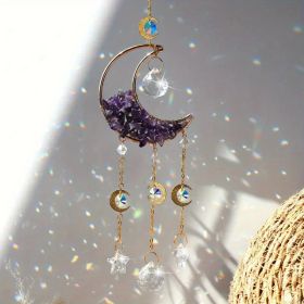 Rainbow Maker Crystal Suncatcher (Gray: 2.76inchMOON Amethyst)