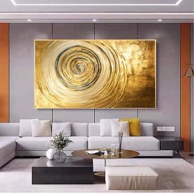 Hand Painted Oil Painting Abstract Minimalist Golden Decor (Style: 1, size: 150X220cm)