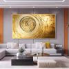 Hand Painted Oil Painting Abstract Minimalist Golden Decor