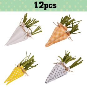 Easter Carrot Decorations (Ships From: CN, Gray: 12Pcs D)