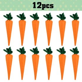 Easter Carrot Decorations (Ships From: CN, Gray: 12Pcs A)