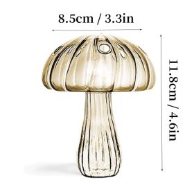 7 Style Mushroom Glass Vase Creative Hydroponics Vases Aromatherapy Bottle Desktop Crafts Ornament Living Room Home Office Decor (Ships From: CN, Gray: HGA0012459-F)