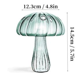 7 Style Mushroom Glass Vase Creative Hydroponics Vases Aromatherapy Bottle Desktop Crafts Ornament Living Room Home Office Decor (Ships From: CN, Gray: HGA0012459-G)