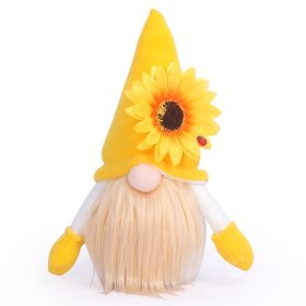 Handmade Summer Sunflower Gnomes Faceless Plush Doll (Gray: Yellow)