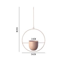 Modern Flower Pot Plant Holder (Gray: Beige-round)