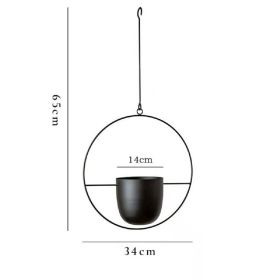 Modern Flower Pot Plant Holder (Gray: Black-round)