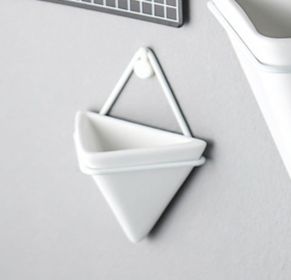 Triangle Wall Planter Wall Decoration Indoor Plant Hanger (Gray: White, size: small)