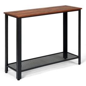 Wood Console Sofa Table (Gray: Black)