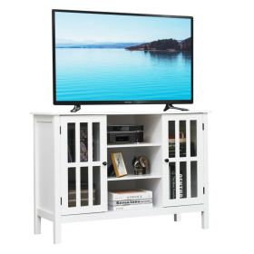 50" TV Stand Console Cabinet (Gray: White)