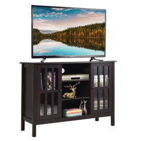 50" TV Stand Console Cabinet (Gray: Brown)