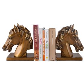 Handcrafted Horse Bookends (Material: solid Alumiunium Metal, Colour: Antique Copper)