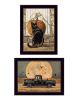 "Harvest Moon with A Black Cat & Truck" 2-Piece Vignette by Bonnie Mohr