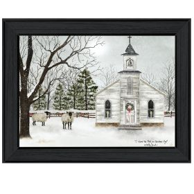 Trendy Decor 4U "I Heard the Bells on Christmas" Framed Wall Art, Modern Home Decor Framed Print for Living Room, Bedroom & Farmhouse Wall Decoration (Gray: as Pic)