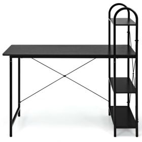 Reversible Computer Desk with Storage Shelf (Gray: Black)