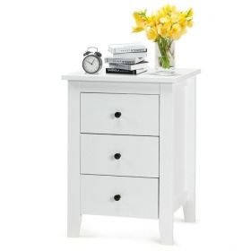 Beautiful Design Modern Style Bedside Cabinet With 3 Drawers (Type: Nightstand, Gray: White)