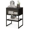 Nightstand/End Table with Flip up Door Storage Shelf