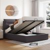 Upholstered Platform Queen Size Bed w/ Storage