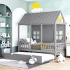 Children's Twin House Trundle Bed