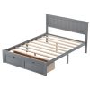 Full Size White Wooden Bed Frame with Underbed Storage Drawers - Ultimate Practicality and Comfort, Perfectly Fits Any Home Decor