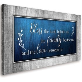 Bless The Food Quote Wall Framed Artwork (size: 20x40inchx1pcs)