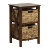 3/4-Tier Nightstand w/ Seagrass Baskets