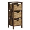 3/4-Tier Nightstand w/ Seagrass Baskets