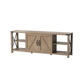 68" TV Console Cabinet (Gray: Tobacco Wood)