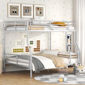 Queen-Size Metal Bunk Bed (Gray: Silver)