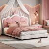 Full size Upholstered Princess Bed With Crown Headboard