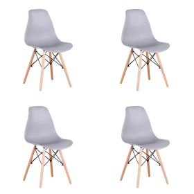 Set of 4 Modern Style Dining Chairs (Gray: Gray)