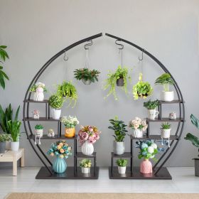 5-Layer Semi-Circle Shelves w/ Hooks (Gray: Black)