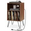 Record Player Stand with Charging Station for Living Room Bedroom