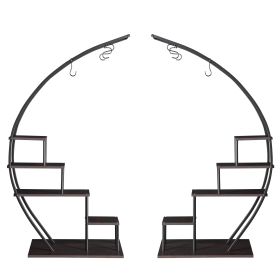 5-Layer Semi-Circle Shelves w/ Hooks (Gray: As shown in the figure)