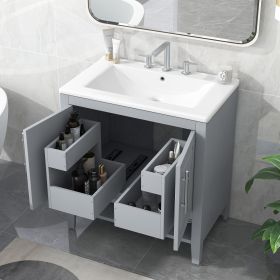 30" Bathroom Vanity with Sink (Gray: Grey)