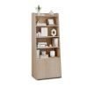 6-Tier Bookcase w/ 2 Adjustable Shelves and Flip Up Door