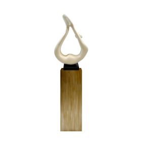 Yoga White Sculpture (Color: Bronze Base)