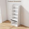 6-Tier Bookcase w/ 2 Adjustable Shelves and Flip Up Door