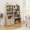 6-Tier Bookcase w/ 2 Adjustable Shelves and Flip Up Door